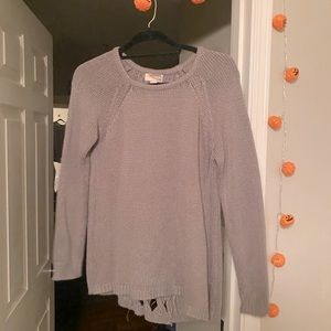 Gray back knit sweater